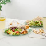 Rippled Translucent Plastic Plates with Gold Rim