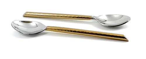 Golden Silverware Teaspoons/Dessert Spoons Set of 6